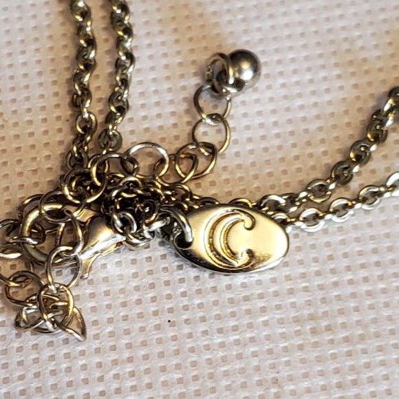 20" Gold Tone Layered Flower Theme Panel Necklace - Picture 4 of 5